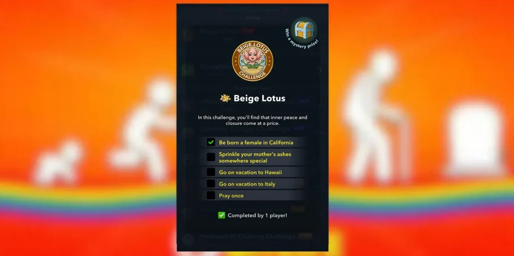 the beige lotus challenge in bitlife