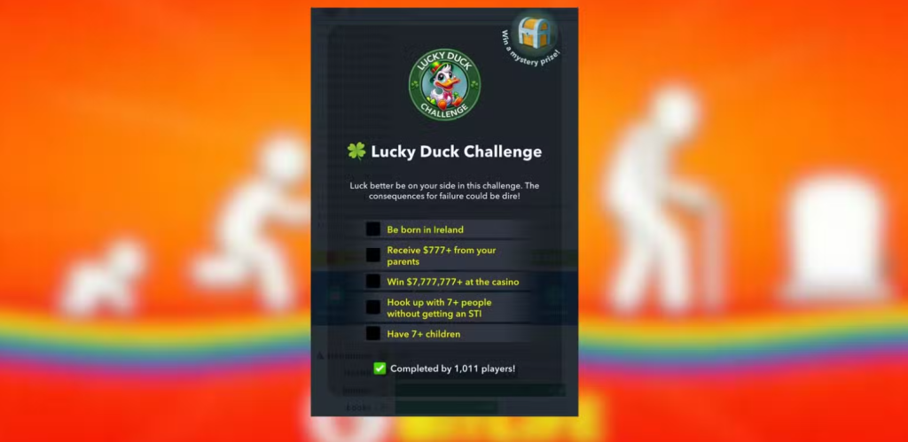 the lucky duck challenge in bitlife