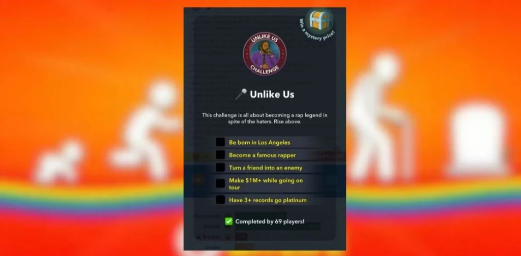 the unlike us challenge in bitlife